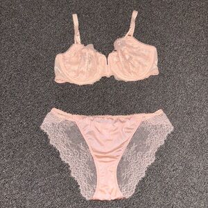 Auden Lace Bra and Panty Set in Light Pink